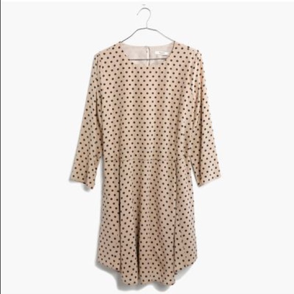 SOLD! Madewell Silk Polka Dot Swing Tee Dress - Picture 2 of 8